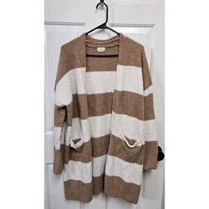 Striped Sherpa/ Teddy Cardigan Weekends Medium